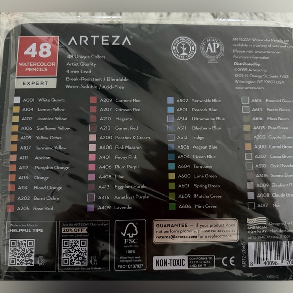 ARTEZA Watercolor Pencils Set - 48 Colors - Picture 3 of 4